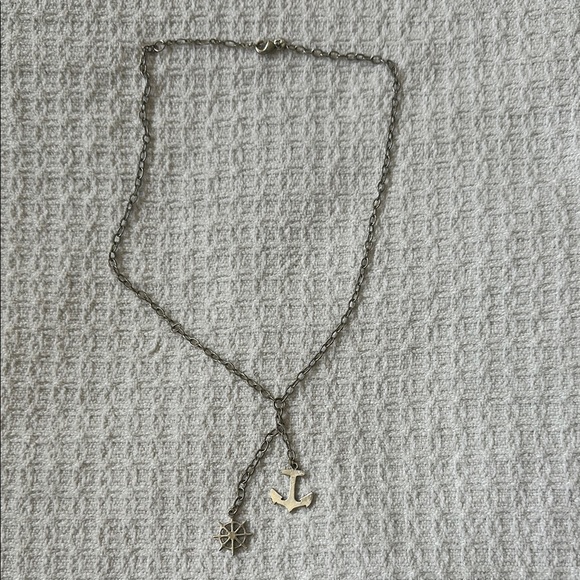 Silver Anchor and Star Necklace - Picture 1 of 2